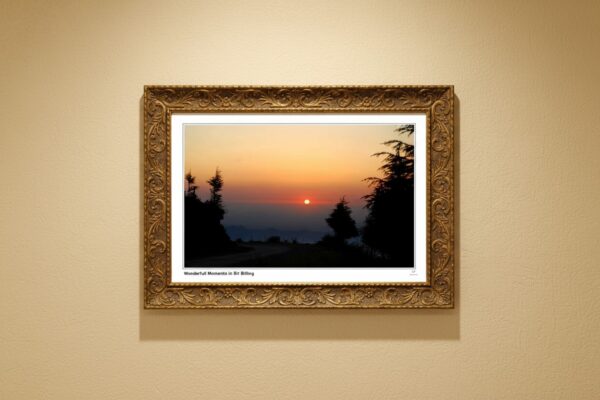 Sunset Over Bir–Billing Original Himalayan Dusk Photograph, Waterproof Laminated Wall Art”