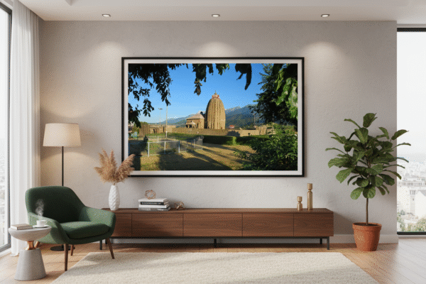 Premium Shiv Temple Baijnath Photo Frame | Spiritual Wall Decor for Home & Office | Size 15"x21"